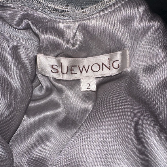 Womens Sue Wong Formal Dress Size 2 Sleeveless Silver Sequin Cocktail Wedding‎ - Picture 8 of 8